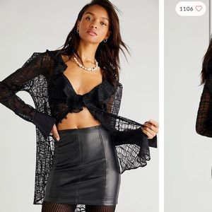NWOT Free People Modern Femme Vegan Leather Skirt